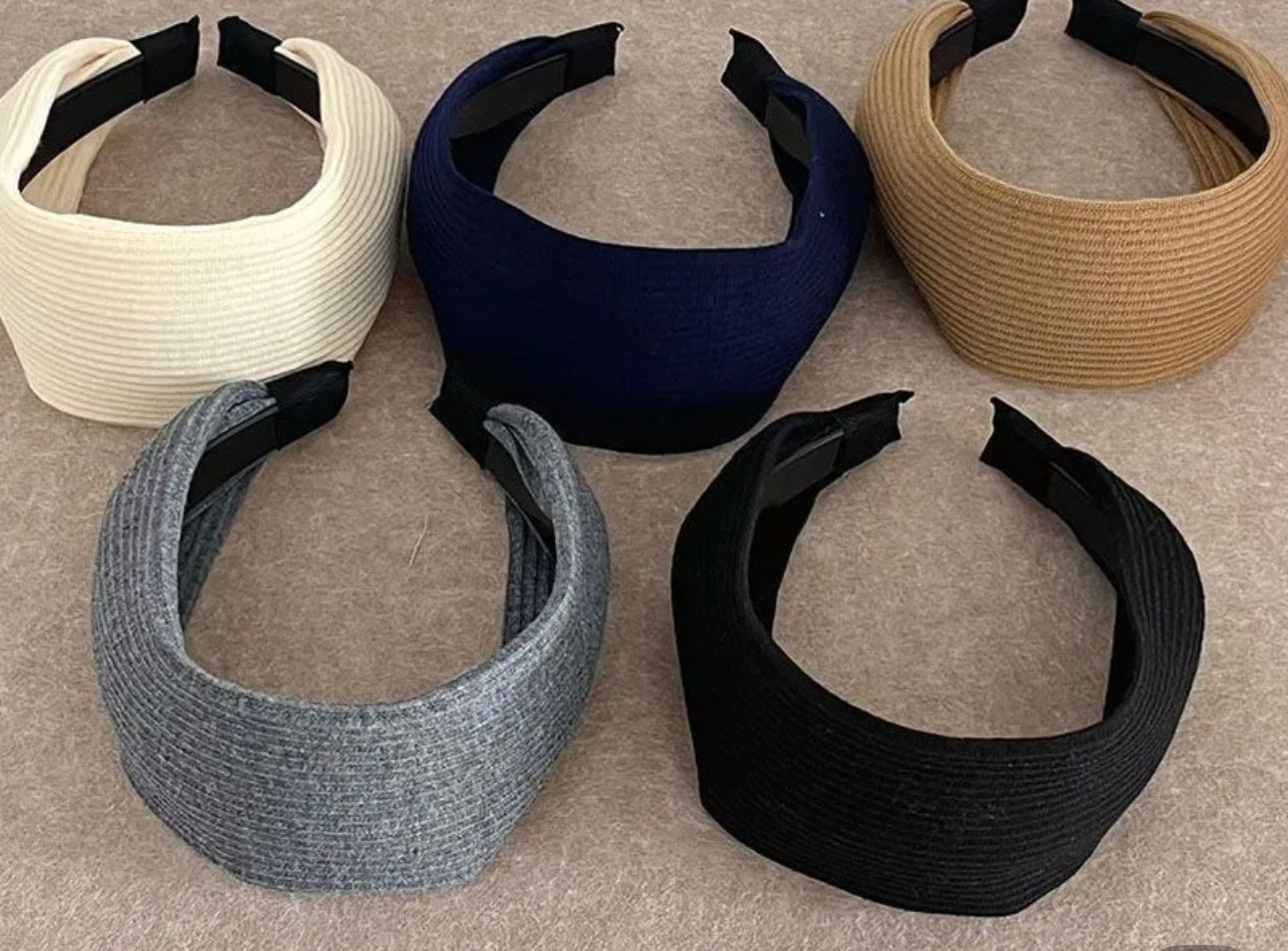Retro Premium Textured Headband – Wide & Stylish