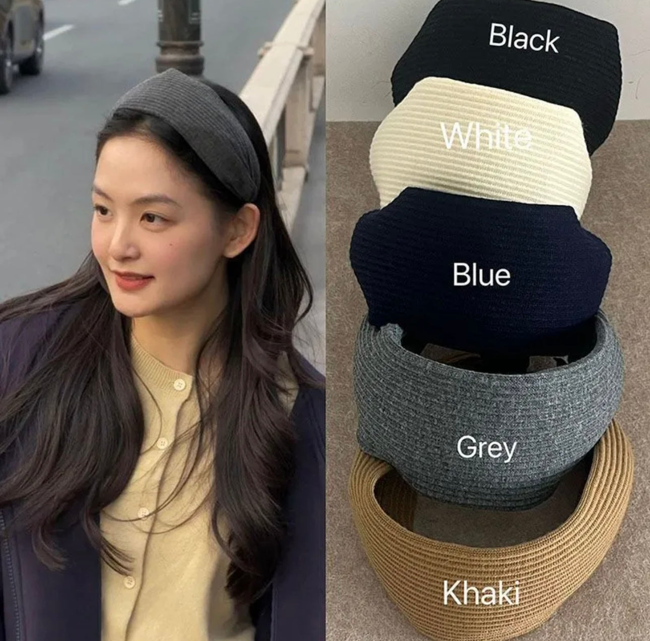 Retro Premium Textured Headband – Wide & Stylish